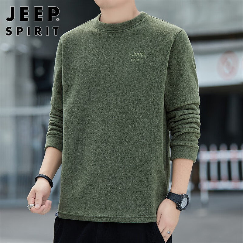 JEEP SPIRIT Men's Jacket Men's Autumn and Winter Men's Long Sleeve T-shirt Loose...