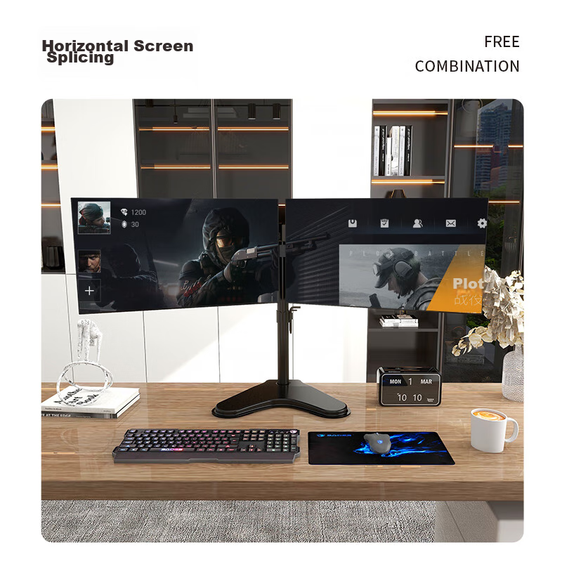 LUCKPRO Dual Monitor Stand, Computer Monitor Arm for Dual Screens, Monitor Scree...