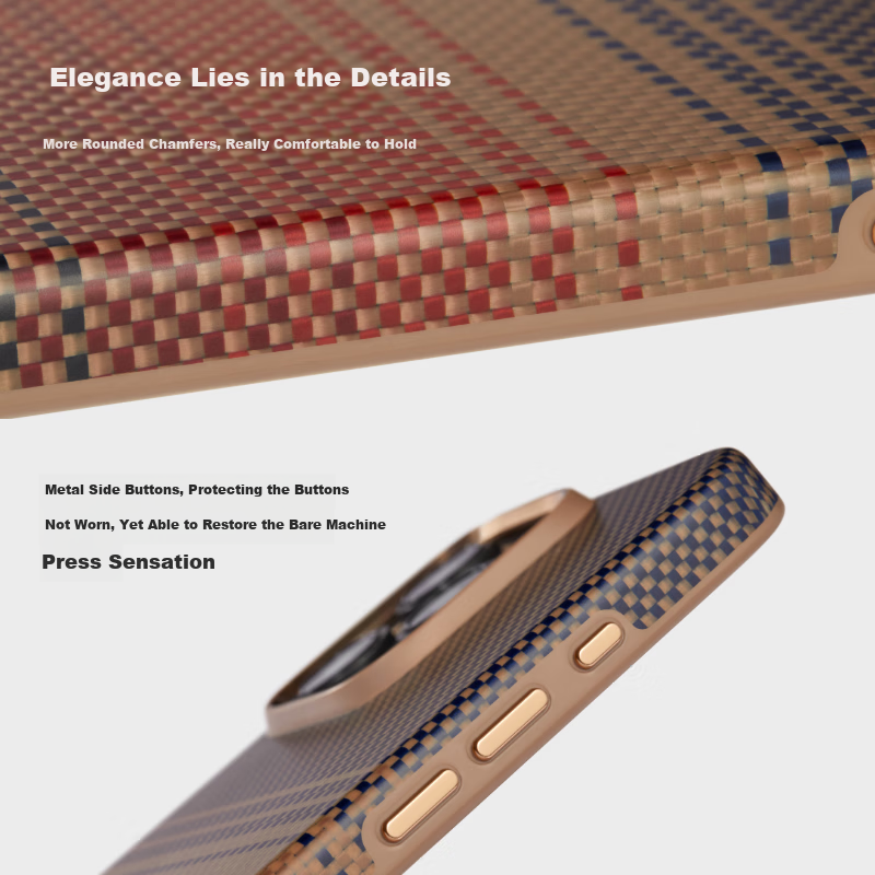 PITAKA Carbon Fiber Texture MagSafe Magnetic Absorption Kevlar Lens Protection C...