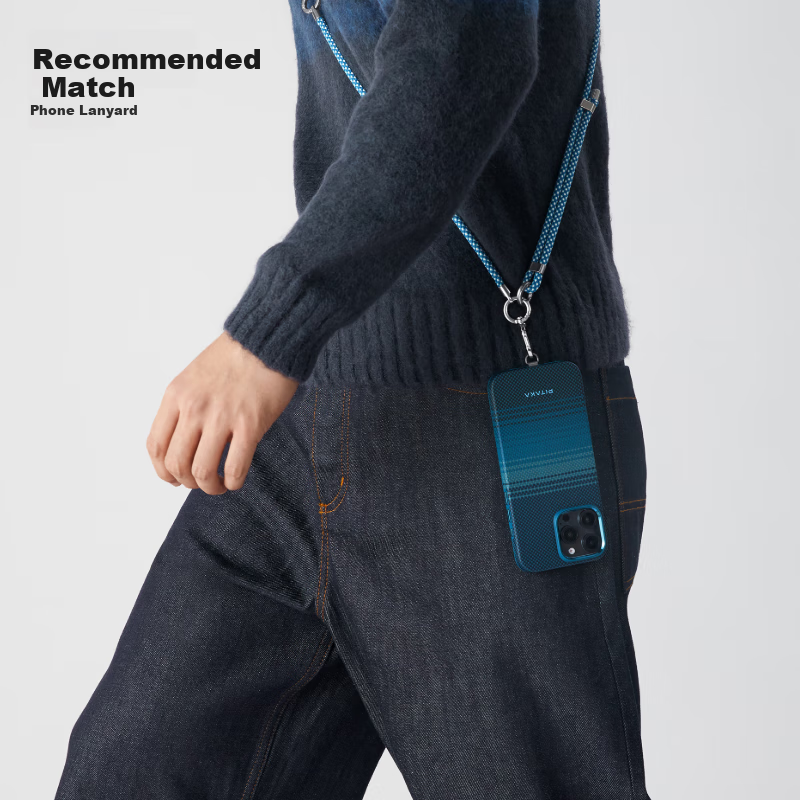 PITAKA Carbon Fiber Texture MagSafe Magnetic Absorption Kevlar Lens Protection C...