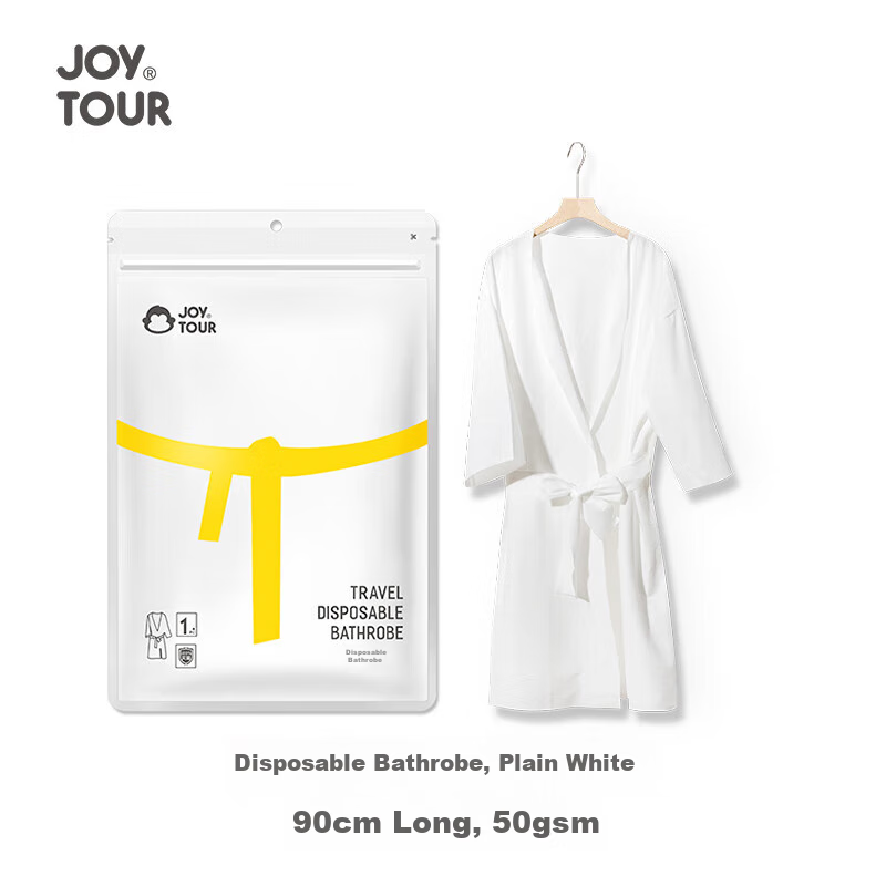 JOYTOUR Disposable Bathrobe, Cotton Washless Pajamas, Unisex Travel Hotel Sauna...