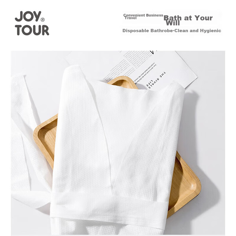JOYTOUR Disposable Bathrobe, Cotton Washless Pajamas, Unisex Travel Hotel Sauna...
