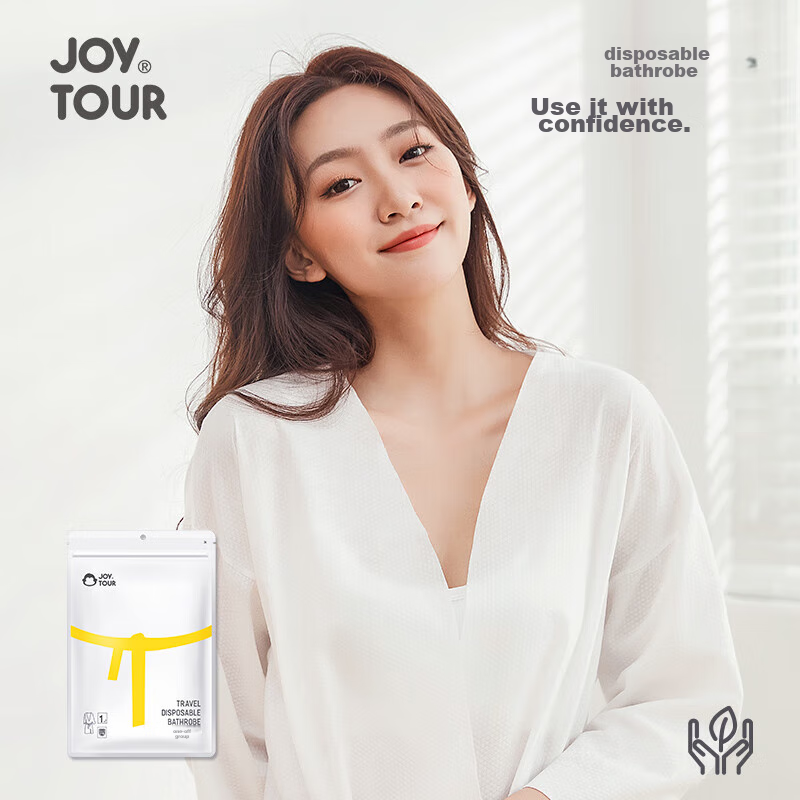 JOYTOUR Disposable Bathrobe, Cotton Washless Pajamas, Unisex Travel Hotel Sauna...