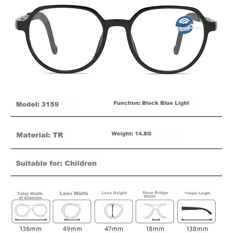 LOVECRAFT Blue Light Blocking Glasses for Kids, Ultra-Light Anti-Radiation Eyegl...