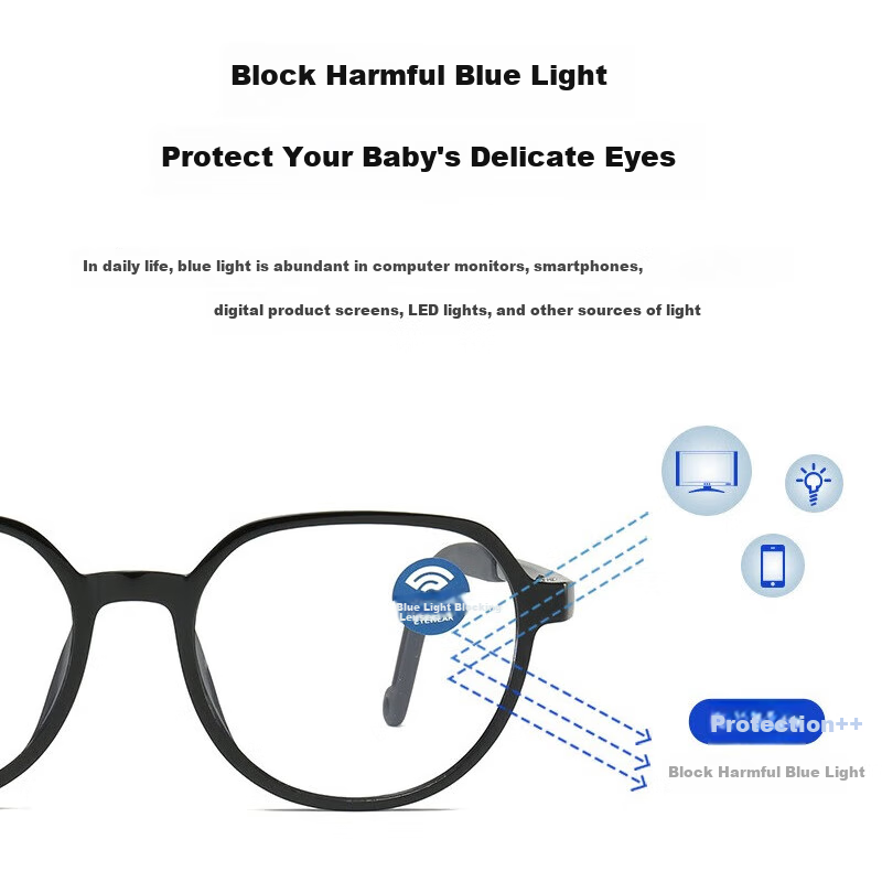 LOVECRAFT Blue Light Blocking Glasses for Kids, Ultra-Light Anti-Radiation Eyegl...