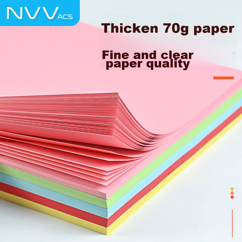 NVVA4 Colored Copy Paper Printing Paper, 70g Red, for Kindergarten Children's Cr...