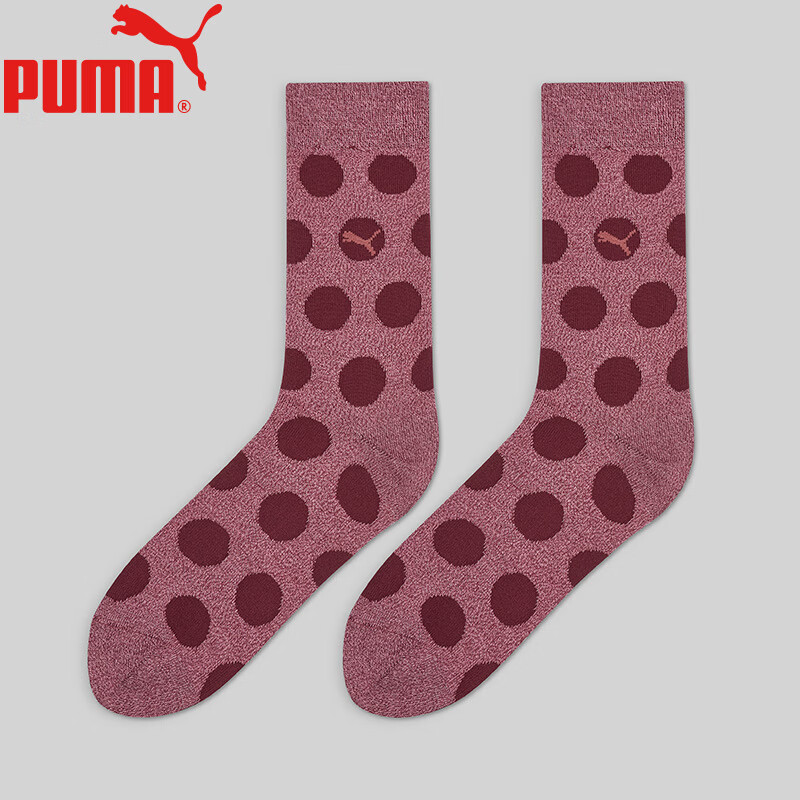 PUMA Couple Comfortable Spot Trendy Casual Sports Men's High Tube Socks 2 Pairs...