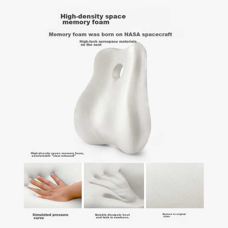 La Torretta Memory Foam Lumbar Support, Office Back Cushion, Waist Pillow, Car S...