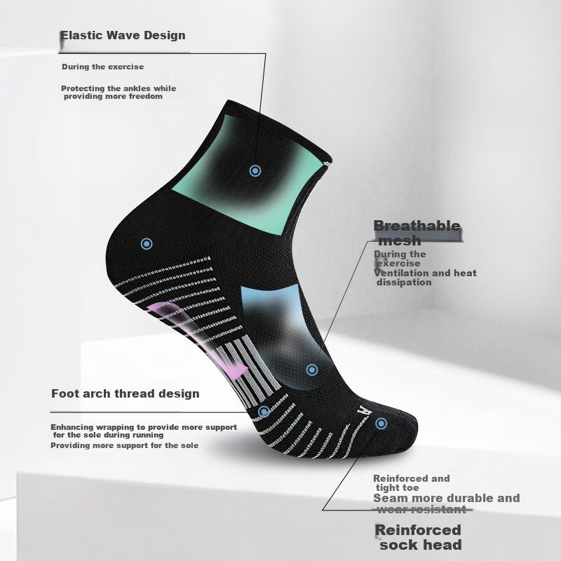 JOMA Mid-Calf Sports Training Socks Breathable Sweat-Absorbent Durable Running T...