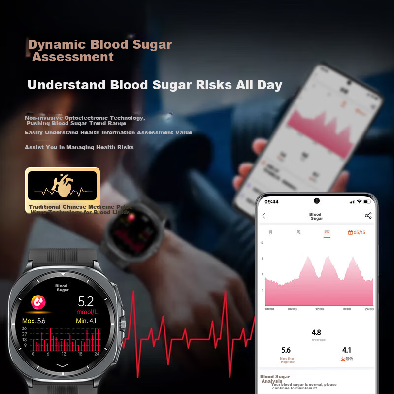 KPEP Medical Certified High Precision Blood Pressure Cuff Watch Assessing Uric A...