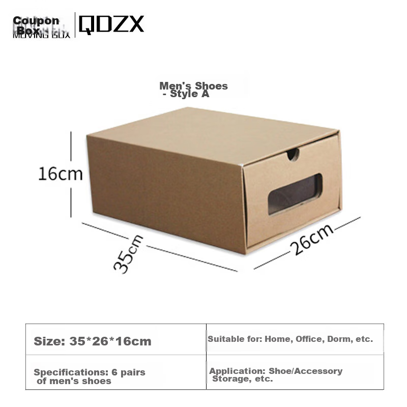 QDZX Men's Shoes, Style A, 6-Pack, Shoe Box, Shoe Cabinet, Transparent Drawer-St...