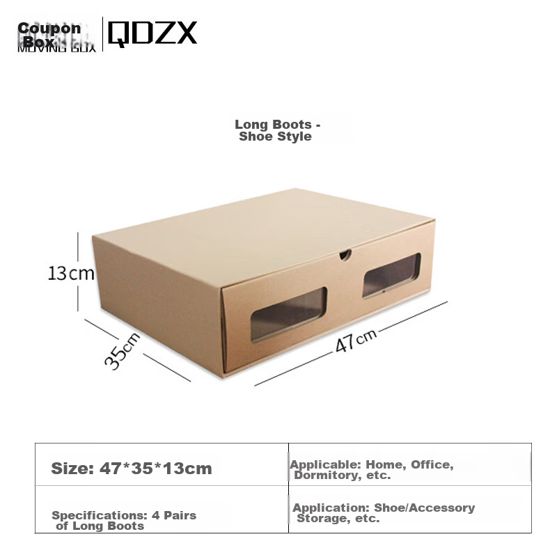 QDZX Long Boots, Size 1, 4-Pack, Shoe Box, Shoe Cabinet, Transparent Drawer-Styl...