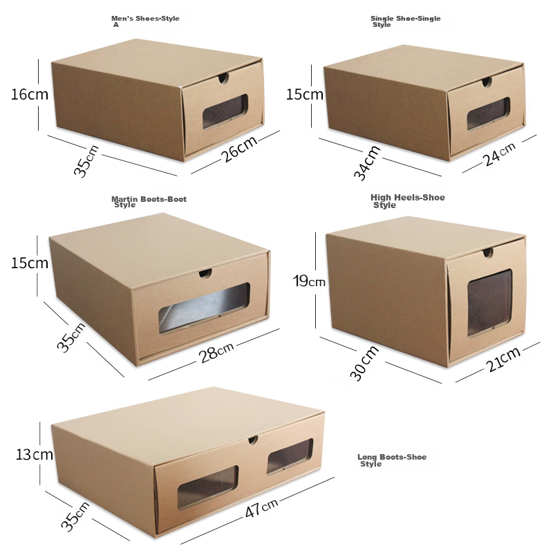 QDZX Long Boots, Size 1, 4-Pack, Shoe Box, Shoe Cabinet, Transparent Drawer-Styl...