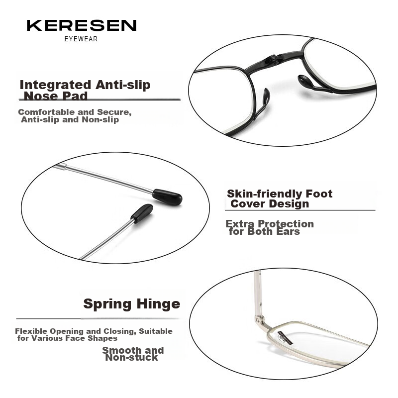 LESCA LUNETIER Imported High-Definition Reading Glasses for Men, Foldable, Porta...