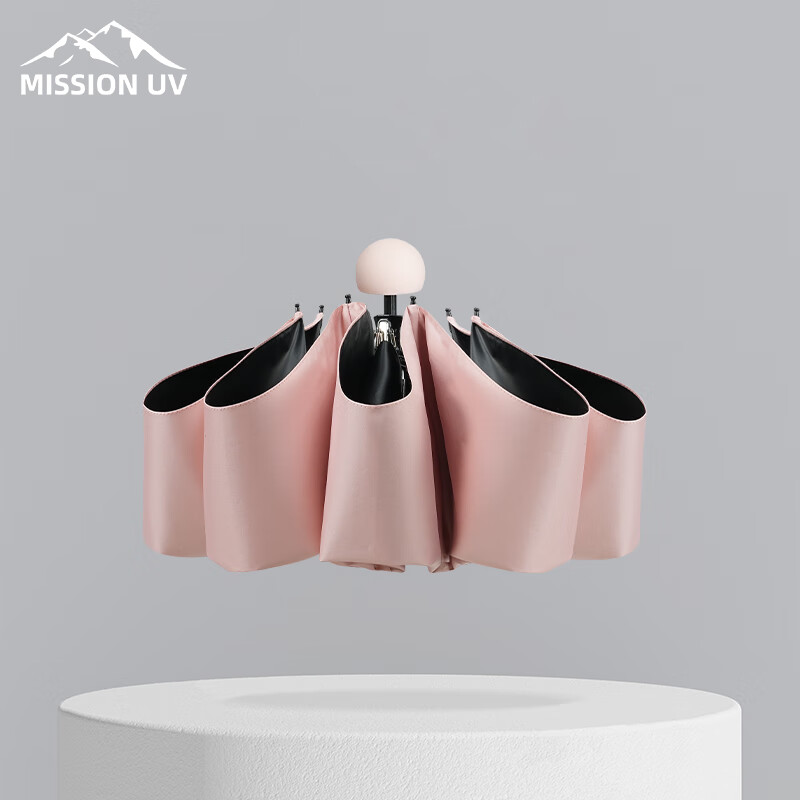 MISSION UV Black Umbrella, Folding Capsule Umbrella, Sun And Rain Protection for...