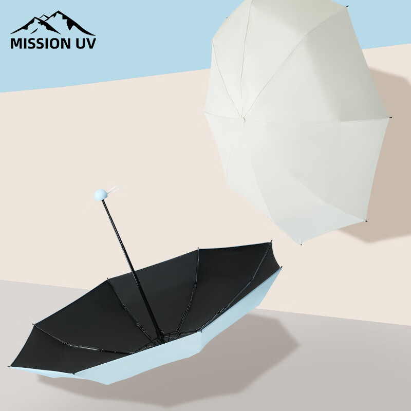 MISSION UV Black Umbrella, Folding Capsule Umbrella, Sun And Rain Protection for...