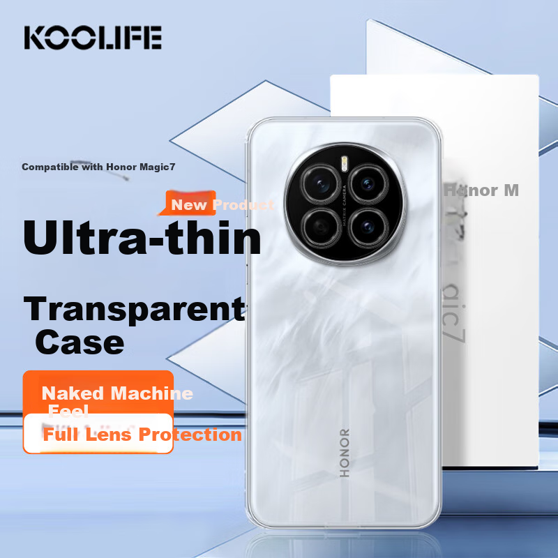 KOOLIFE Transparent Soft Case for Honor Magic7, Full Coverage Lens Protection, A...