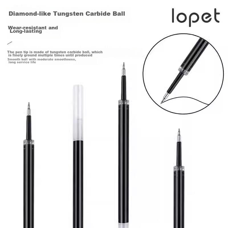 Lopet Retractable Gel Pen Refill, 0.5mm, Black, ST Pen Refill, Quick-Drying, Uni...