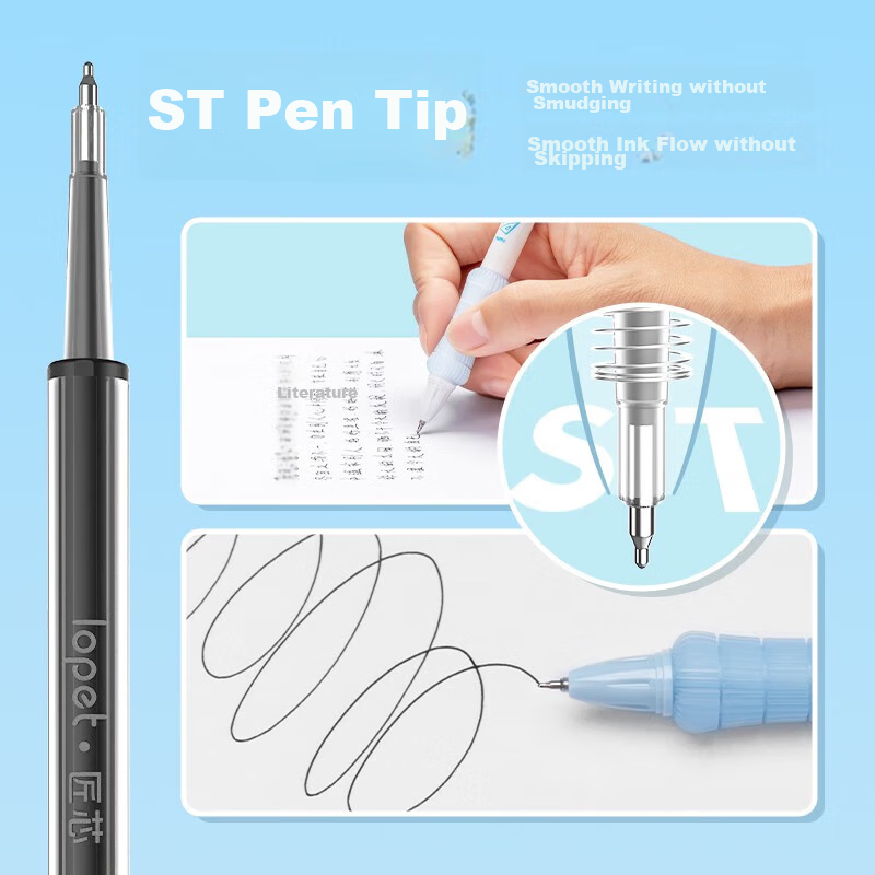 Lopet Retractable Gel Pen Refill, 0.5mm, Black, ST Pen Refill, Quick-Drying, Uni...