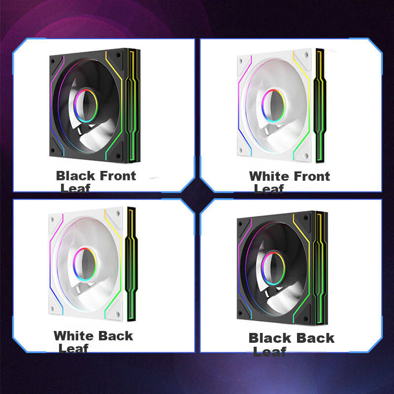 JPLAYER Ziyi Co-Branded Prism 4 Pro PLUS Case Fan, 12cm Black Anti-Leaf ARGB Syn...