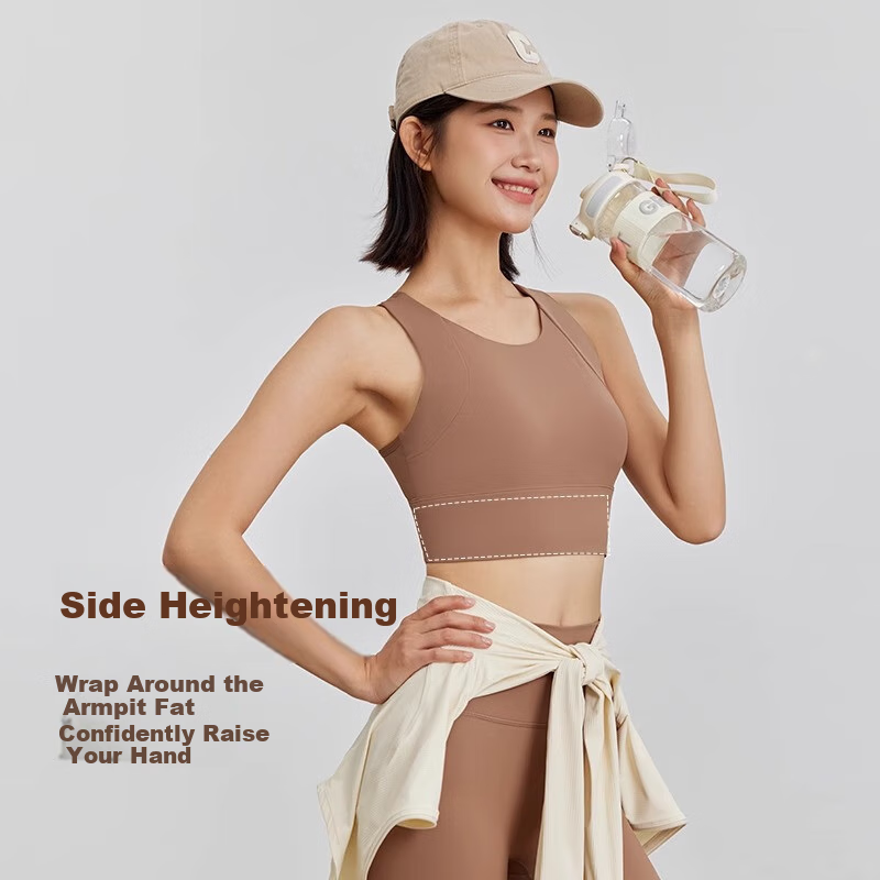 NEVER ME Women's Sports Bra Yoga Tank Top Fitness Running Shockproof Anti-saggin...