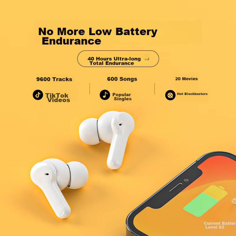 QCY T13 True Wireless Bluetooth Earphones, Sports Headset, Master-Slave Switchin...