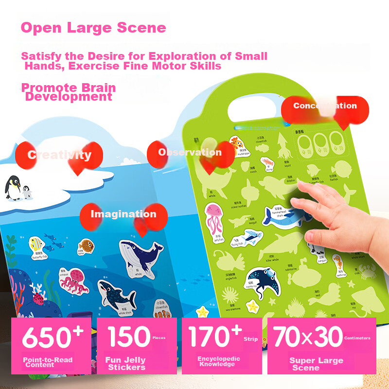 PIYO PEN Jelly Sticker Book for Early Education, Cognitive Development, Baby DIY...