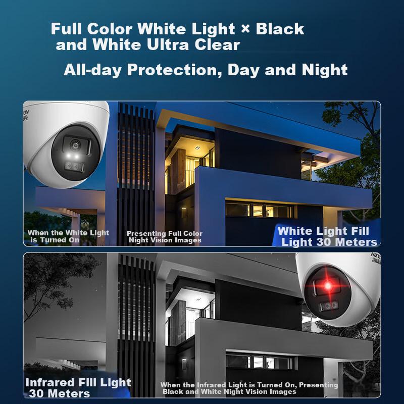 HIKVISION 3MP Dual-Lens Full-Color Night Vision AI Human Detection Audio Recordi...