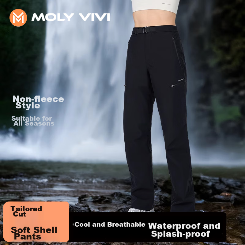 MOLY VIVI Women's Soft Shell Pants, Summer Lightweight, Windproof, Rainproof, Ou...