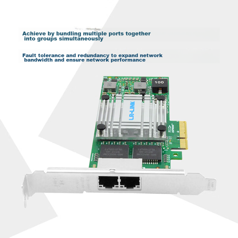 LR-LINK Lianrui LREC9712HT PCIEx4 Gigabit Dual-Port Network Card, I350-T2 Chip,...