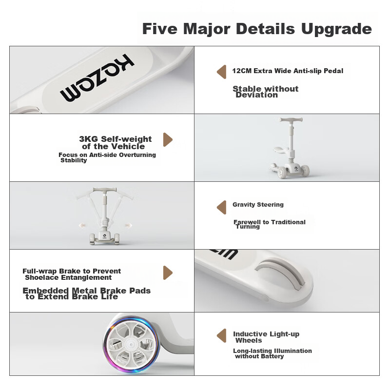 KAZAM Children's Scooter, Foldable, Suitable for Ages 1-3 Kids Can Ride, Suitabl...