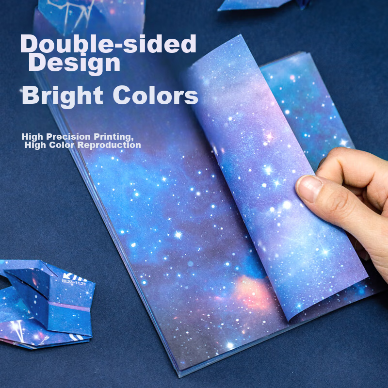NVV Starry Sky Origami, 80g Thickened, 50 Sheets, 15*15cm, Paper Crane, Colored...