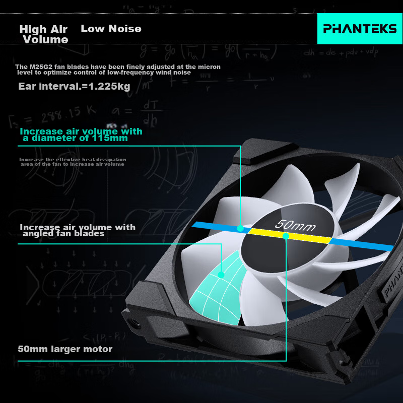 PHANTEKS M25 Anti-Leaf Second Generation Building Block Fan, 12cm, Iridescent, 3...