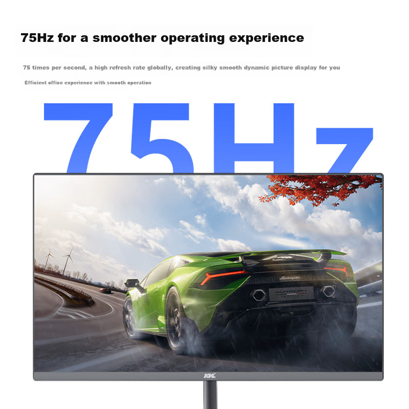KVL 23.8-inch Computer Monitor 75Hz Desktop Monitor Screen with Thin Bezel Wall...