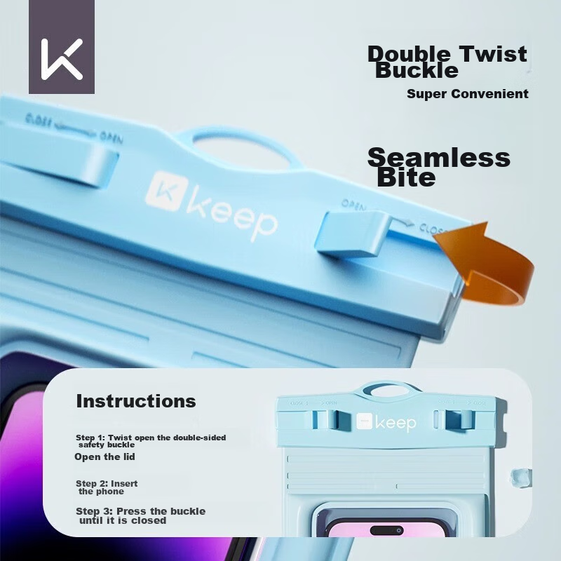 Keep Waterproof Phone Case, Touchscreen Compatible, Swimming And Food Delivery S...