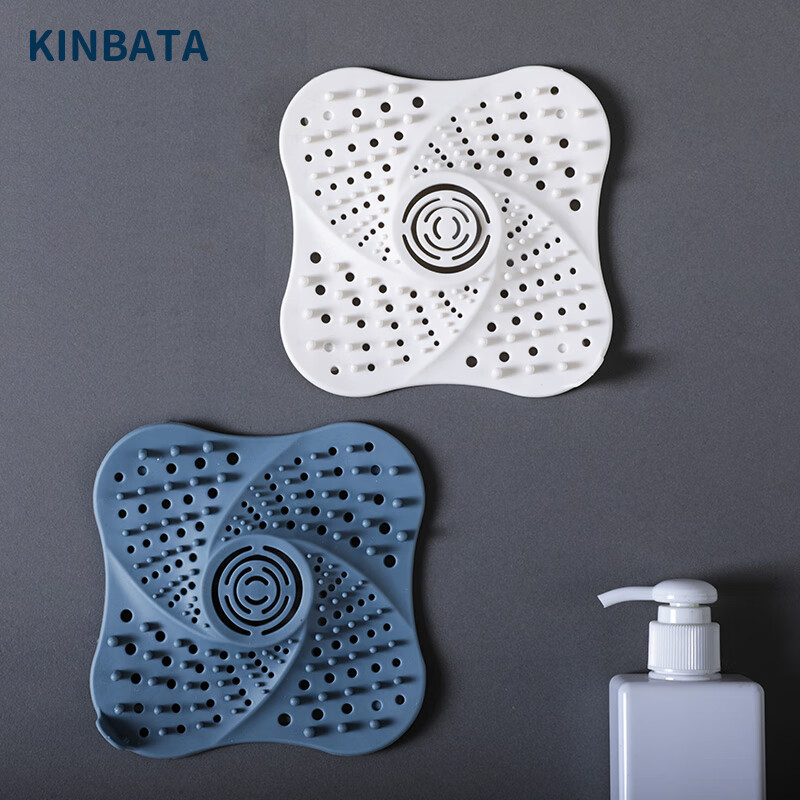 Kinbata Japanese Hair Filter, Drain Strainer, Anti-Clogging, Bathroom Rubber Flo...