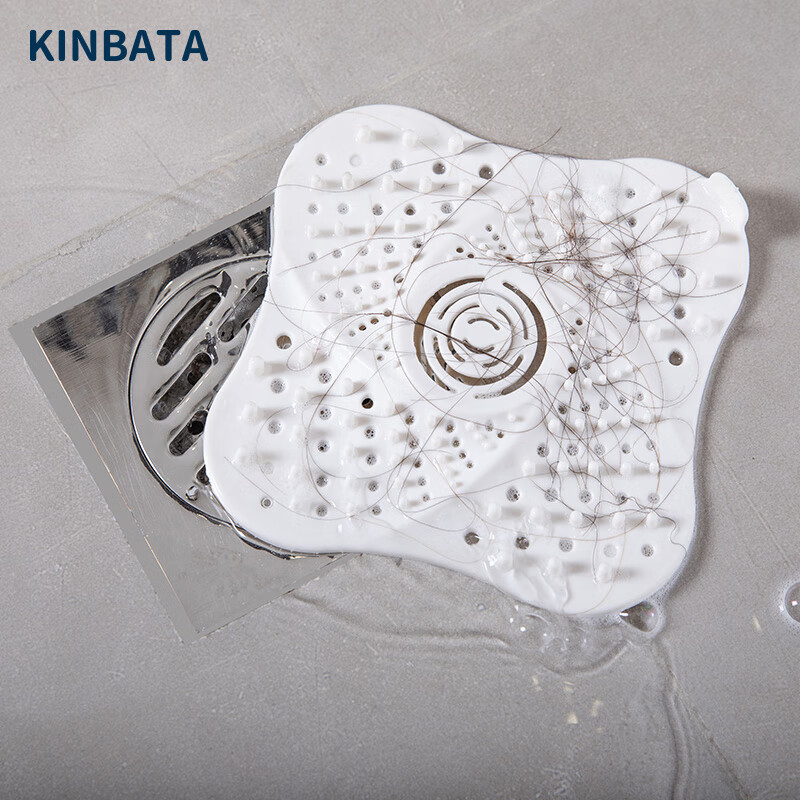 Kinbata Japanese Hair Filter, Drain Strainer, Anti-Clogging, Bathroom Rubber Flo...