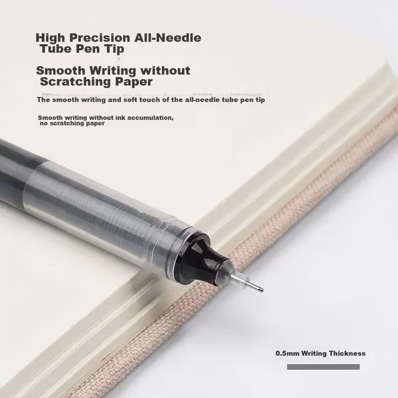 LOPET Rollerball Pen, Black Ink, 0.5mm, Quick-Drying, for Students' Exams, Writi...