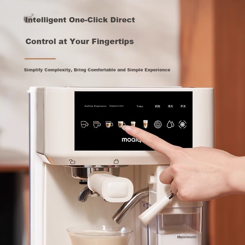 MOAIQO Semi-Automatic Espresso Machine with Milk Frother, 58mm Portafilter for H...