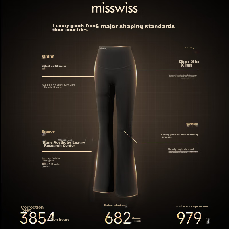 MissWiss Women's New High-Waisted Flared Yoga Pants, Black Casual Micro-Flare Tu...