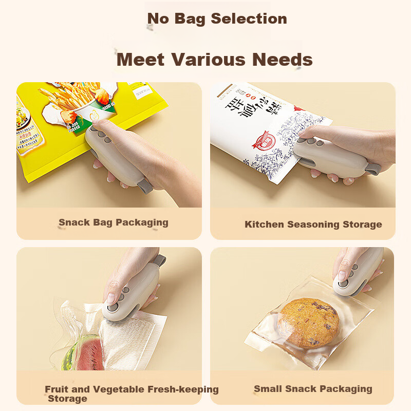 PAKCHOICE Mini Portable Rechargeable Sealer for Home Use, Plastic Sealing Machin...