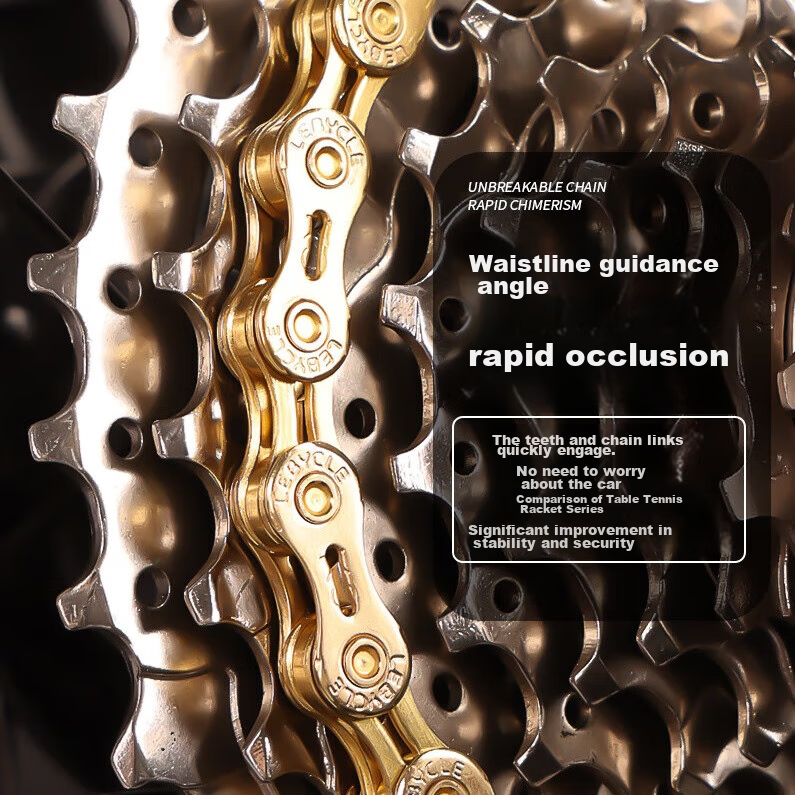 LeBycle Mountain And Road Bicycle Chain, 11-Speed Hollow Gold Chain, with Chain...