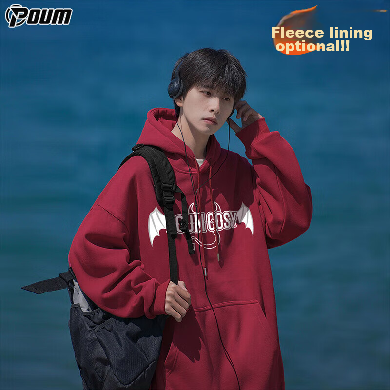 POUM American Trendy Hoodie for Men, Spring And Autumn Casual Couple Sports Hood...