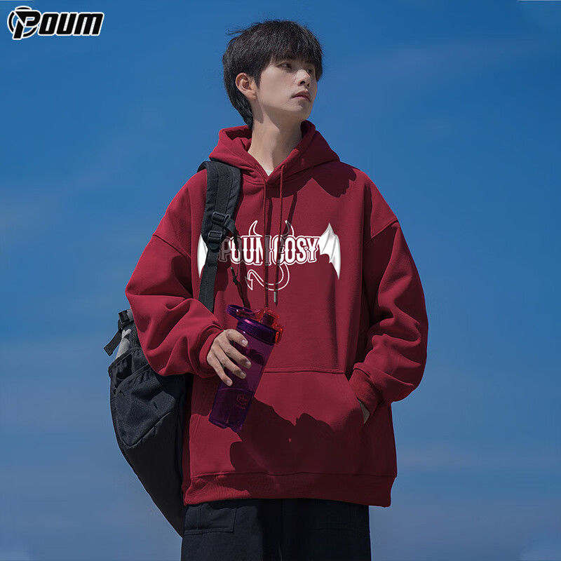 POUM American Trendy Hoodie for Men, Spring And Autumn Casual Couple Sports Hood...