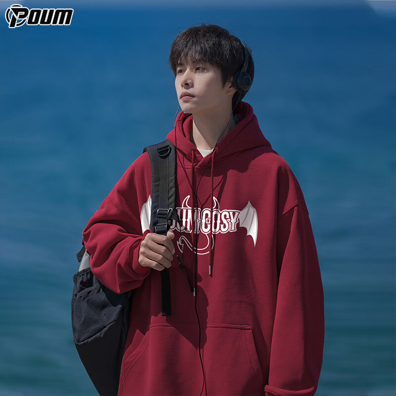 POUM American Trendy Hoodie for Men, Spring And Autumn Casual Couple Sports Hood...