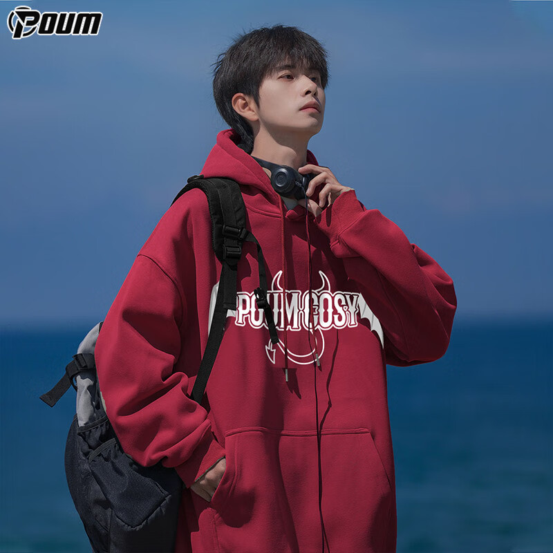 POUM American Trendy Hoodie for Men, Spring And Autumn Casual Couple Sports Hood...