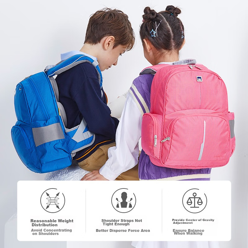 Letopo Lightweight Spine-Protecting Backpack for Primary School Students in Grad...