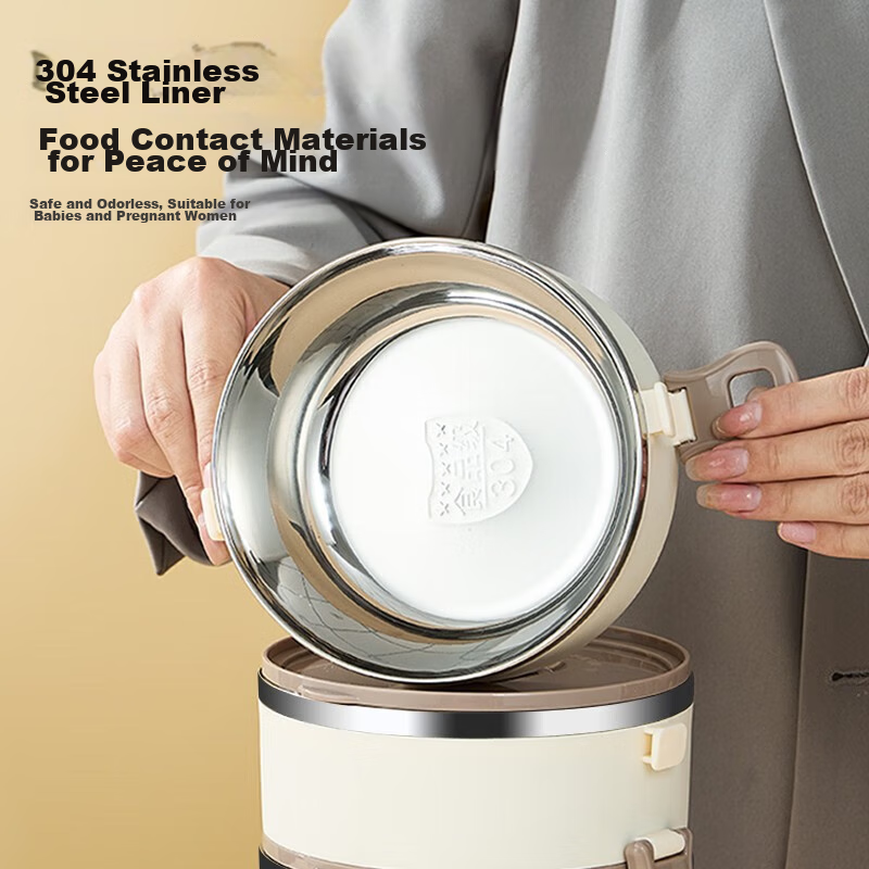 PAKCHOICE 304 Stainless Steel Insulated Lunch Box with Multiple Layers, Large Ca...