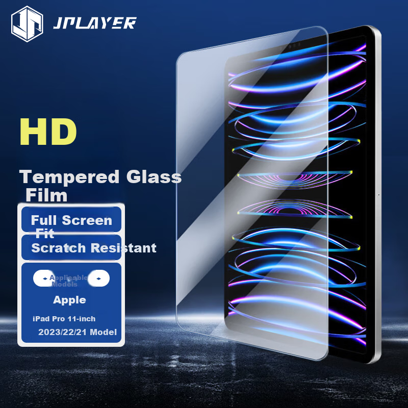 JPLAYER Tempered Glass Screen Protector for Apple iPad Pro 11-inch 2023/22/20 Mo...