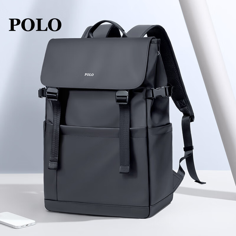 POLO Men's Travel Backpack Men's Lightweight Flap Bookbag 15.6/16 Inch Laptop Ba...